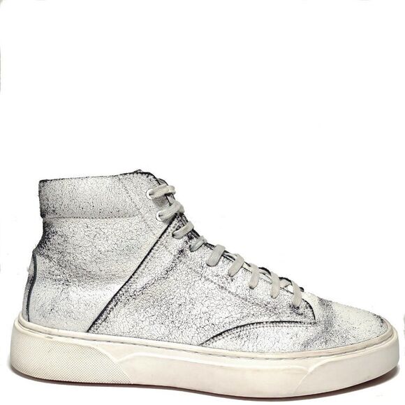 TCG Limited Edition "Culver" Cracked Distressed White Sneakers Sz 9 - Picture 5 of 13